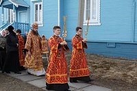 Епископ Даниил возглавил служение Божественной литургии в Воскресенском храме Северодвинска