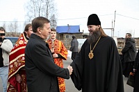 Епископ Даниил возглавил служение Божественной литургии в Воскресенском храме Северодвинска